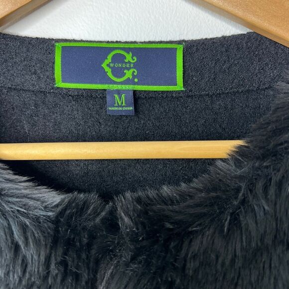 NEW C. Wonder Women’s Faux Fur Wool Cardigan jacket sz M Cottagecore Academia - Picture 4 of 8
